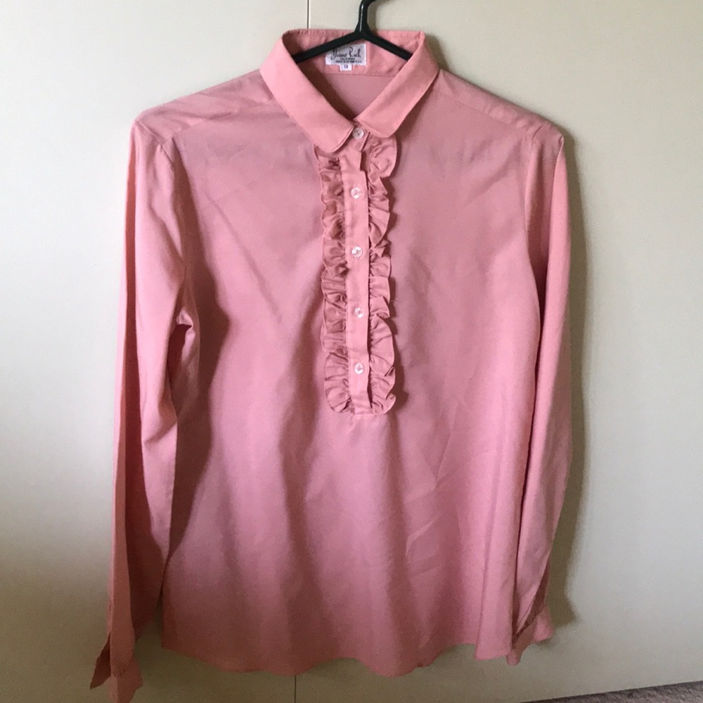 Vintage Diane rich pink top shirt lace classic